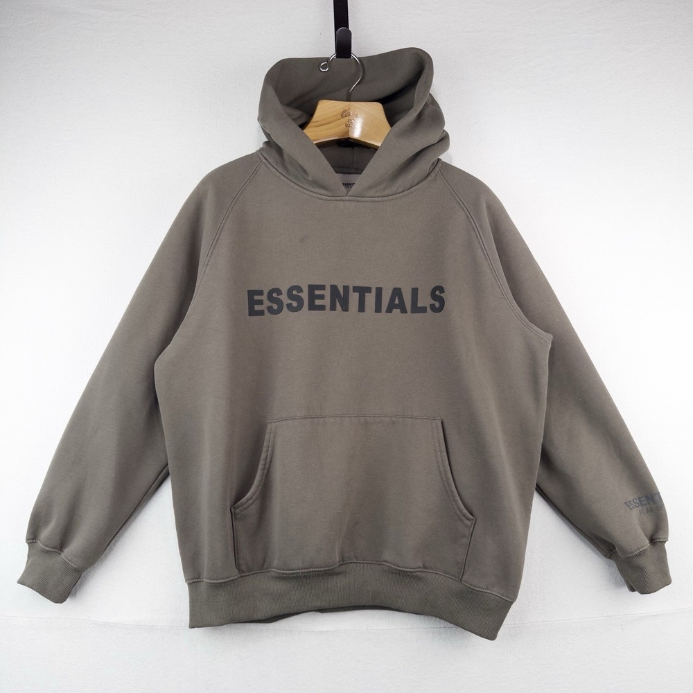 2020 Fear of God ESSENTIALS Hoodie Taupe Cement M 100% Cotton Sweatshirt FOG